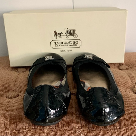 SOLD✨ Flash Sale ✨ Coach Ballet Flats (Black Patent Leather) Size 7.5 (Like New) - Picture 4 of 8
